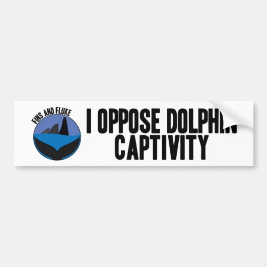 Ik ben tegen Bumpersticker voor Dolphin Captivity (Voorkant)