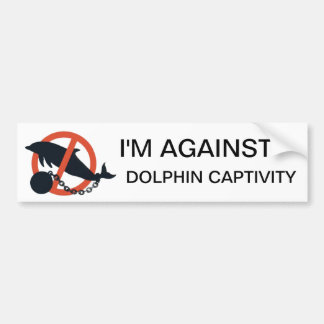 IK BEN TEGEN DOLPHIN CAPTIVITEIT BUMPERSTICKER