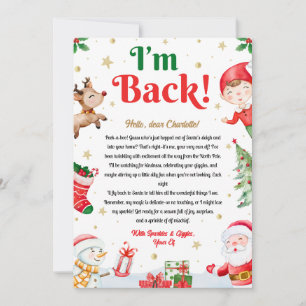 Ik ben terug Elf Aankomst Elf Retour Kerstbrief Kaart