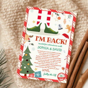 Ik ben terug Kerst Elf Retour Aankomst Brief Kaart