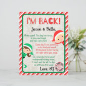 Ik ben terug met de kerst elf aankomstbrief (Staand voorkant)