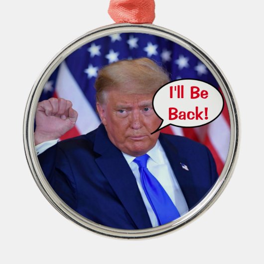 Ik ben terug Trump 2024 Metalen Ornament (Voorkant)
