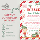 Ik ben terug Welkom terug Kerst Elf Brief Poster