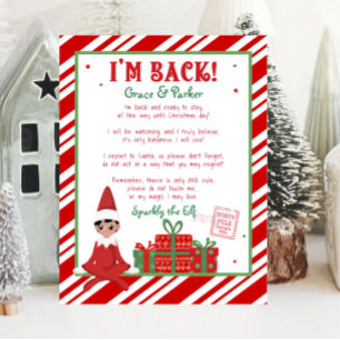 Ik ben terug Welkom Terug Kerst Elf Letter Print