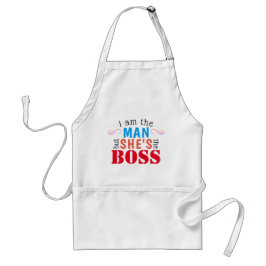 Ik ben Tha Man, maar zij is de BOSS - Grappig Standaard Schort