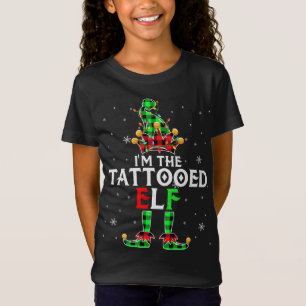 Ik ben The Tattooed Elf kerstlampjes Elf Red Gree T-shirt