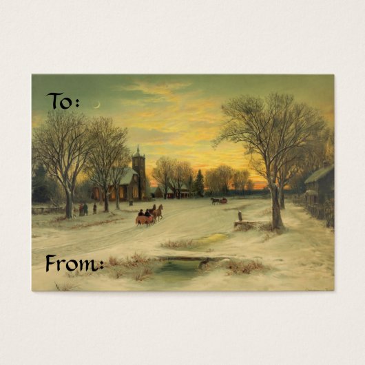 IK BEN THUIS VOOR CHRISTMAS GIFT LABEL VISITEKAARTJES (Voorkant)