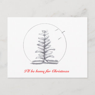 Ik ben thuis voor de kerst...Briefkaart Feestdagenkaart