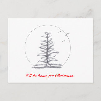 Ik ben thuis voor de kerst...Briefkaart Feestdagenkaart