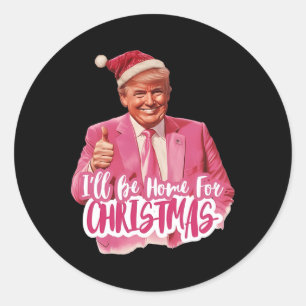 Ik ben thuis voor Kerstmis3 Ronde Sticker