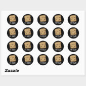 Ik ben Toast Funny Bread Pun Dark BG Ronde Sticker (Vel)