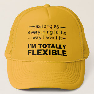 Ik ben Totally Flexible Grappige Bal Cap Hoed Trucker Pet