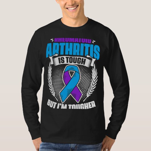 Ik ben Tougher Ribbon Rheumatoid Artritis Bewusthe T-shirt (Voorkant)