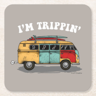 Ik ben Trippin. Vierkante Kartonnen Onderzetter