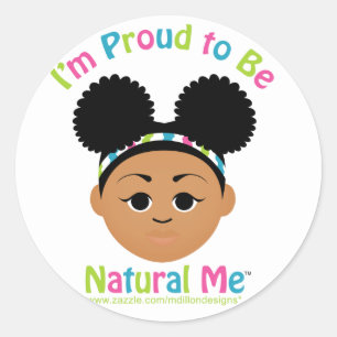 Ik ben trots dat ik natuurlijk ben! ronde sticker