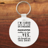 Ik ben trots op de schoonzoon van een schoonmoeder sleutelhanger (Voorkant)