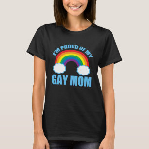 Ik ben trots op mijn coole moeder LGBT Zoon Dochte T-shirt