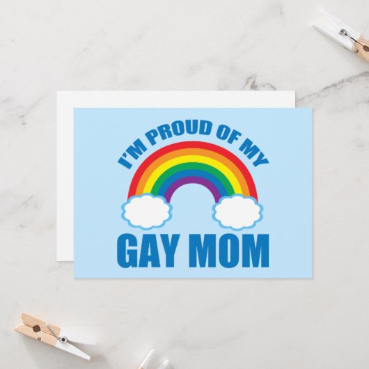 Ik ben trots op mijn homoseksuele moeder trots zoo kaart (Voorkant / Achterkant in situ)