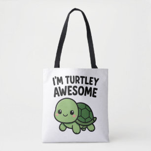 Ik ben Turtley Geweldige Cute Turtle Puns Grafisch Draagtas