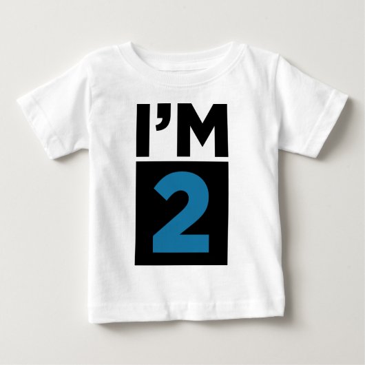 Ik ben twee Blue Second Birthday Shirt (Voorkant)
