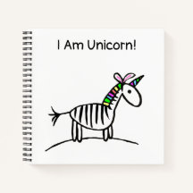 Ik ben Unicorn Zebra notebook