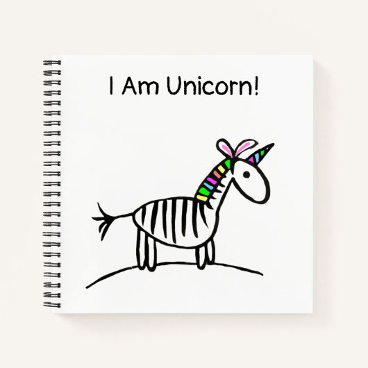 Ik ben Unicorn Zebra notebook Notitieboek (Voorkant)