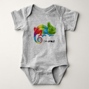 Ik ben Uniek Kleurrijke Kameleon Baby Rompertje