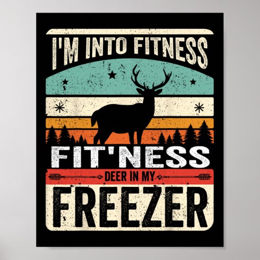 Ik ben van fitness herten vriezer grappige vader H Poster (Voorkant)