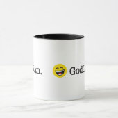 "Ik ben van plan. God lacht." Funny Recovery Mok (Midden)