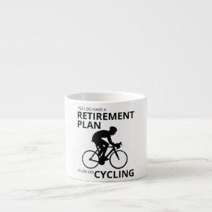 Ik ben van plan om te fietsen als ik met pensioen espresso kop