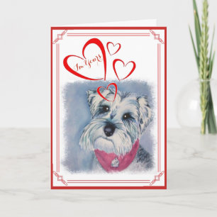 IK BEN VAN U VALENTIJN ZILVEREN ZOETE SCHNAUZER FEESTDAGEN KAART
