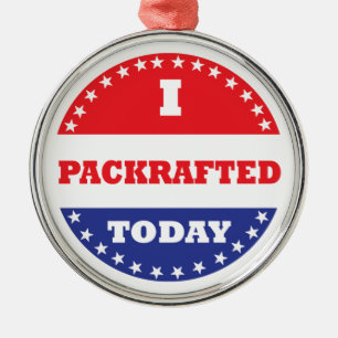 Ik ben vandaag met een packraft gegaan metalen ornament