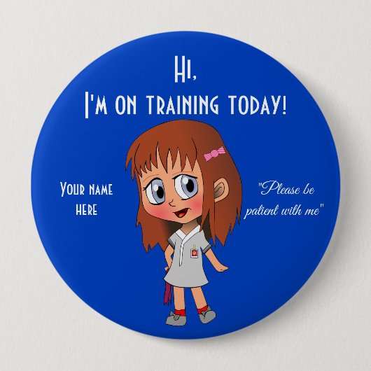 Ik ben vandaag op training, enorm, 4-inch Button (Voorkant)