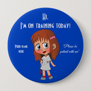 Ik ben vandaag op training, enorm, 4-inch Button