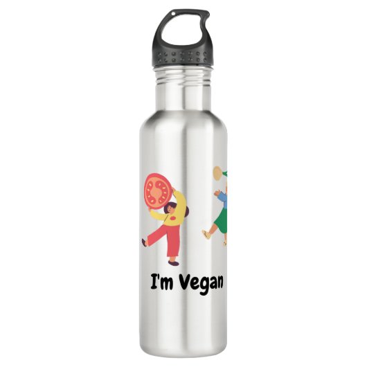 Ik ben VEGAN, beste cadeautjes voor Vegans, grappi Waterfles (Voorkant)