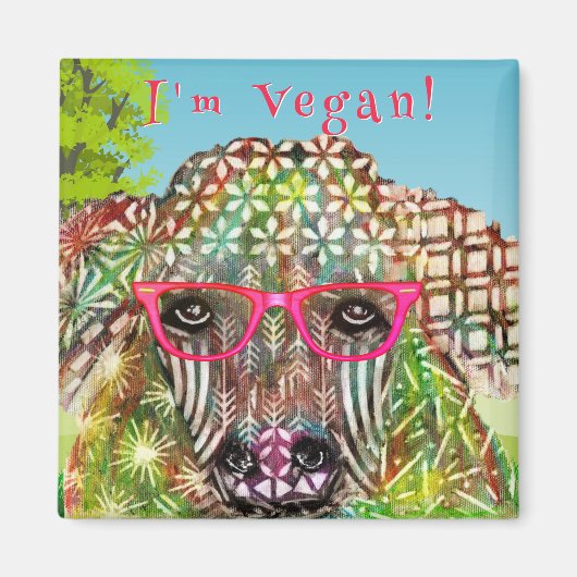 Ik ben Vegan Koe Awareness Magnet Magneet (Voorkant)