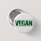 Ik ben Vegan, Typografisch Design Ronde Button 3,2 Cm (Voorkant /achterkant)