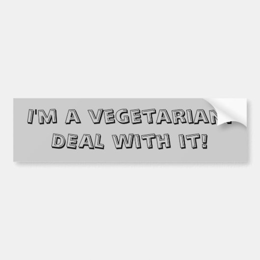 Ik ben vegetariër. DEAL with it! bumper sticker (Voorkant)