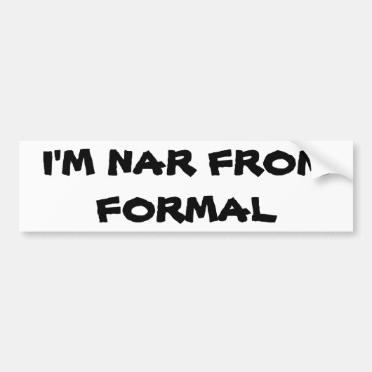 iK bEN vEr vAn fORMeel Bumpersticker (Voorkant)