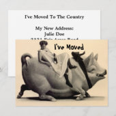 Ik ben verhuisd boerderij land ranch  aankondiging (Voorkant / Achterkant)