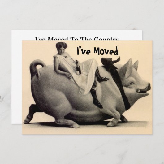 Ik ben verhuisd boerderij land ranch  aankondiging (Voorkant / Achterkant)