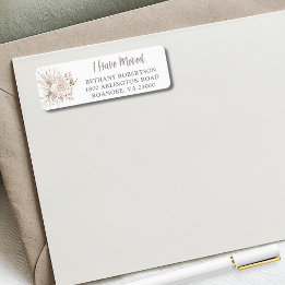 Ik Ben Verhuisd Boho Bloemige Retouradres Etiket