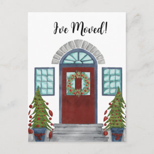 Ik ben verhuisd. Briefkaart voor kerstvakantie