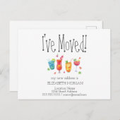 Ik ben verhuisd,Cocktails Vruchten Nieuw Adres Aankondigingskaart (Voorkant / Achterkant)