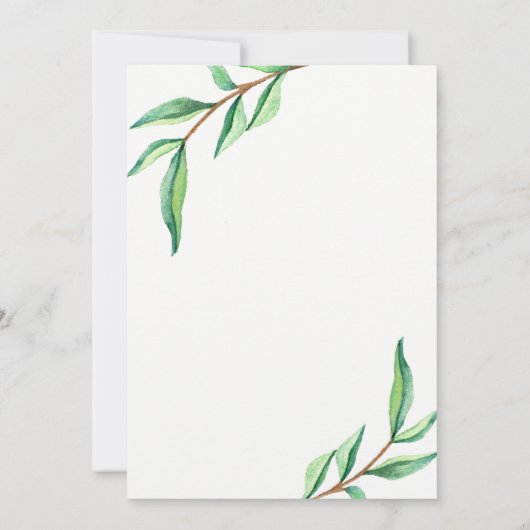 Ik ben verhuisd | Minimale groene bladeren Aankondiging (Achterkant)