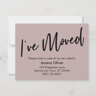 "Ik ben verhuisd" Modern Handschrift Dusty Roos Ka Kaart