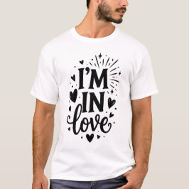 IK BEN Verliefd Minimalistische Typografie Moderne T-shirt