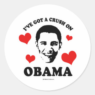 IK BEN VERLIEFD OP OBAMA RONDE STICKER