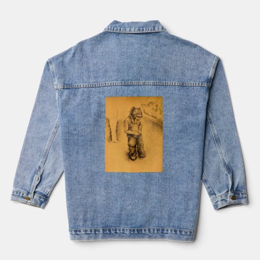 Ik ben verloren in Le Tianguie, Mexico Denim Jacket (Achterkant)
