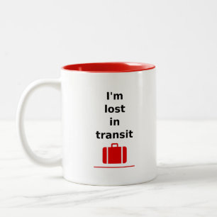 Ik ben verloren in Transit Travel Suitcase Light-C Tweekleurige Koffiemok